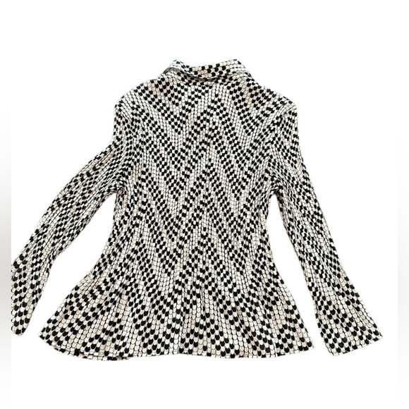 Allison Taylor Black and White Patterned Blouse women’s L - Picture 4 of 6